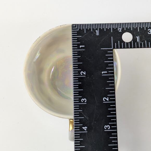 Nasco Japan Poinsettia Teacup Pearlescent Glaze Lusterware Vintage Gold Purple - Picture 12 of 12